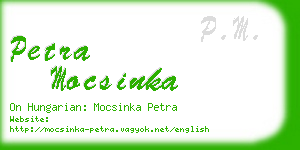 petra mocsinka business card